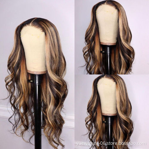 Highlight 4/27 Loose Wave 13x6 Lace Frontal Human Hair Wigs Wholesale Brazilian Remy HD Full Transparent Lace 5x5 6x6 Wig Vendor